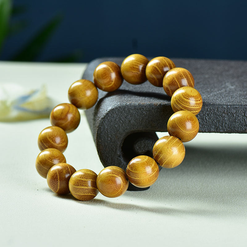 Women's & Men's Natural Gold Sandalwood Beads Fashion Collectible Artsy Bracelet