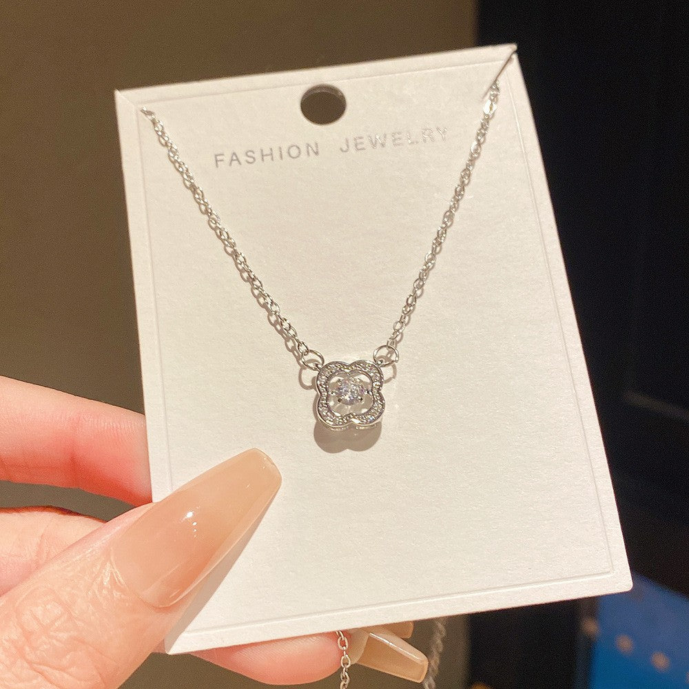 Women's Minority Simple Fashionable Elegant Zircon Clavicle Chain Titanium Steel Accessory Necklace