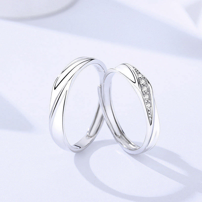 Sier Mobius Design Sense Niche Couple Valentine's Ring