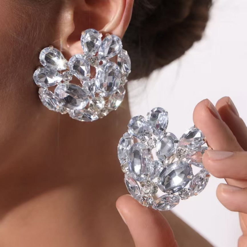 High Profile Generous Love Heart Ear Clip Female Earrings