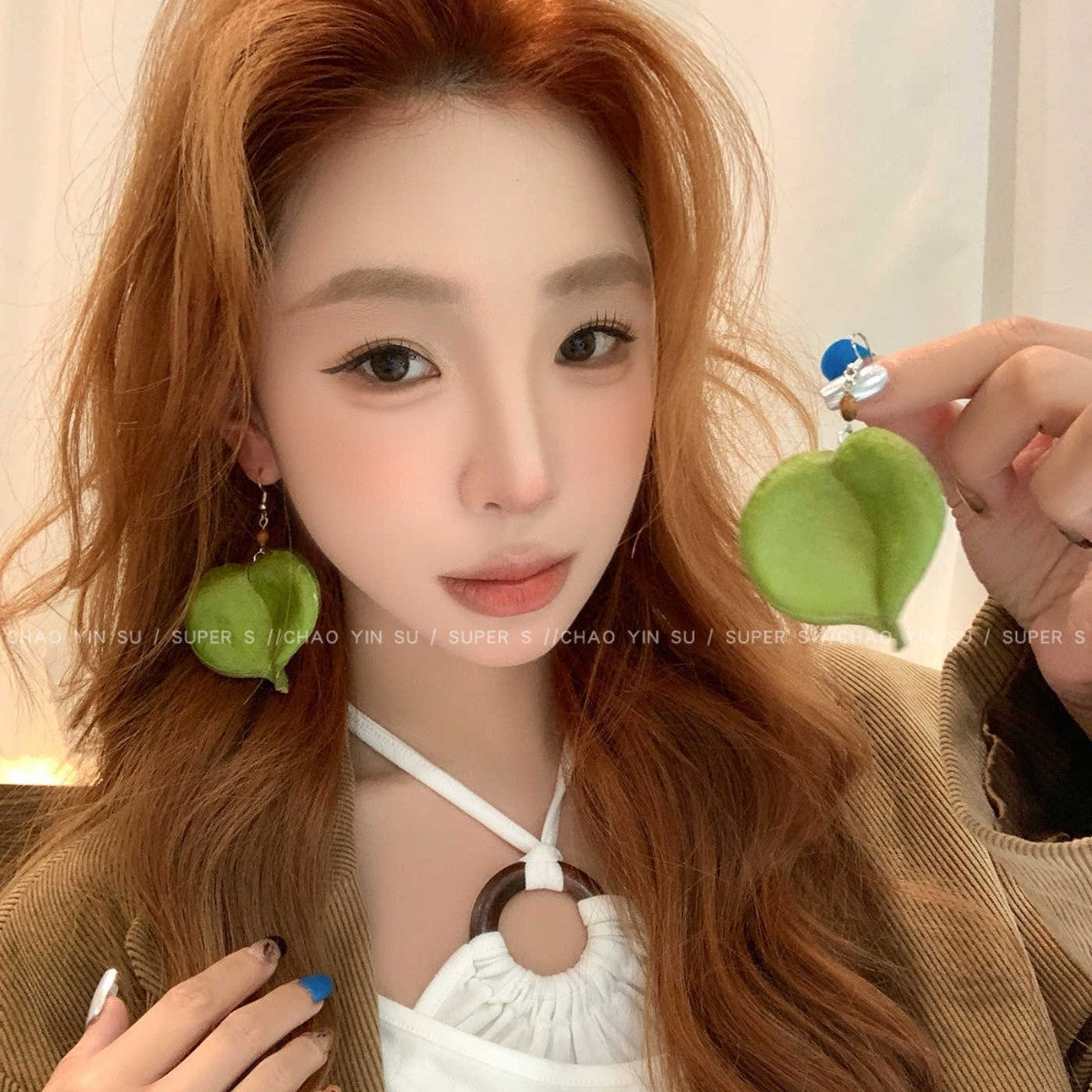 Mori Style Natural Plant Dried Fruit Female Ethnic Unique Stud Earrings