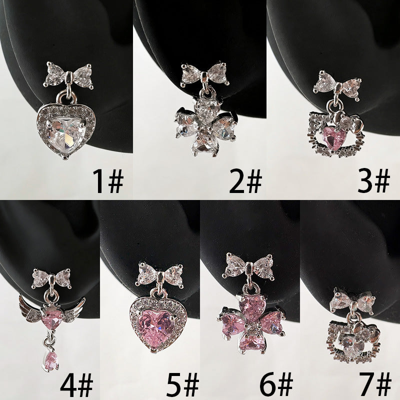 Flash Inner Teeth Titanium Steel Ear Bone Stud Earrings