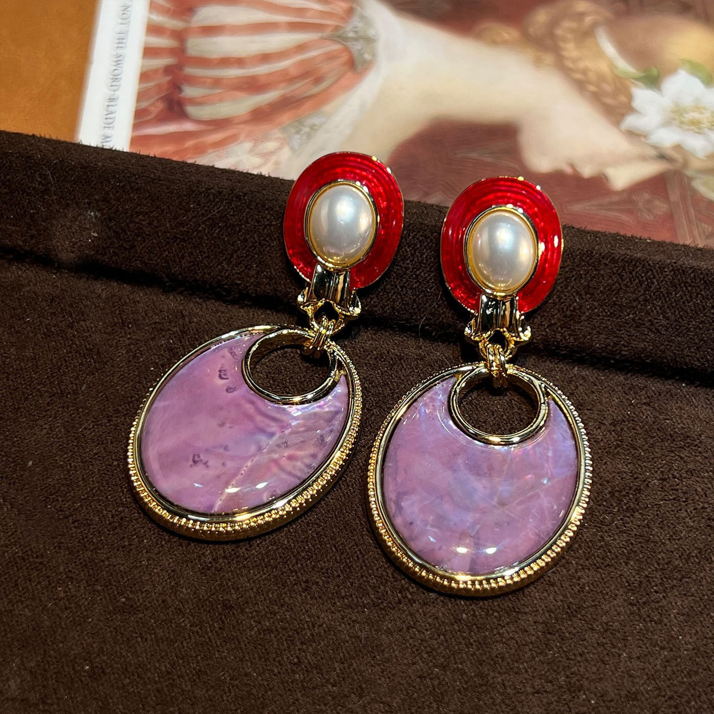 Women's Abalone Shell Series Gold Plated Environmental Protection Fashion French High-grade Earrings