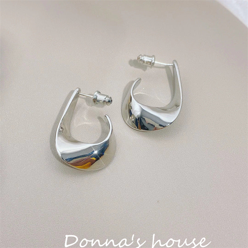 Women's Cool Style Geometric Irregular Matte Gold Simple Personality Temperament Small Earrings