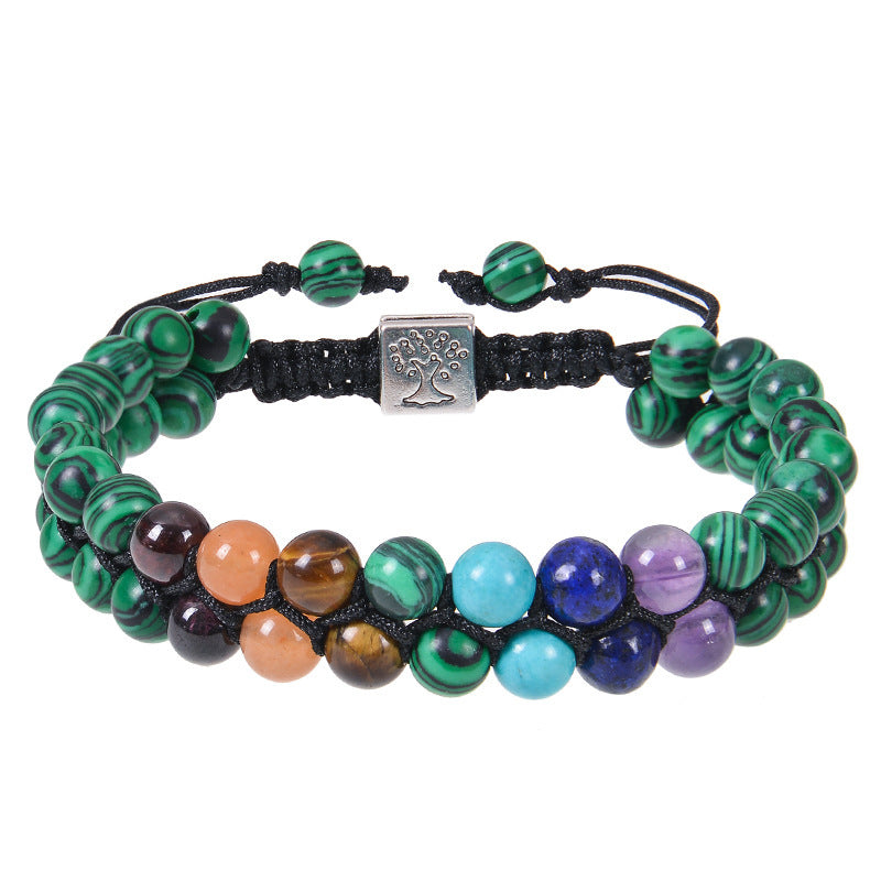 Women's Double Layer Crystal Agate Bead Lucky Bracelets