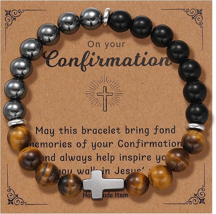 Women's & Men's Triple Protection Cross Obsidian Spacer Tigereye Bracelets