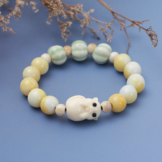 Cute Small Animal Ceramic Color Vintage Little Fresh Design High Bracelet