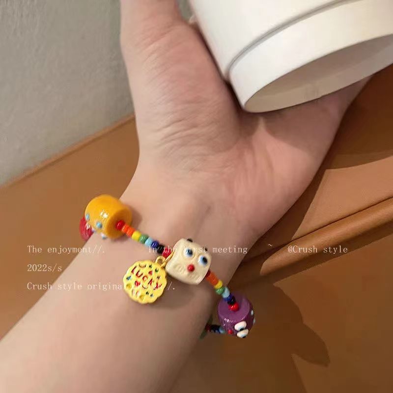 Little Monster Wild Strawberry Colorful Beaded Female Design Niche Girlfriends Bracelet