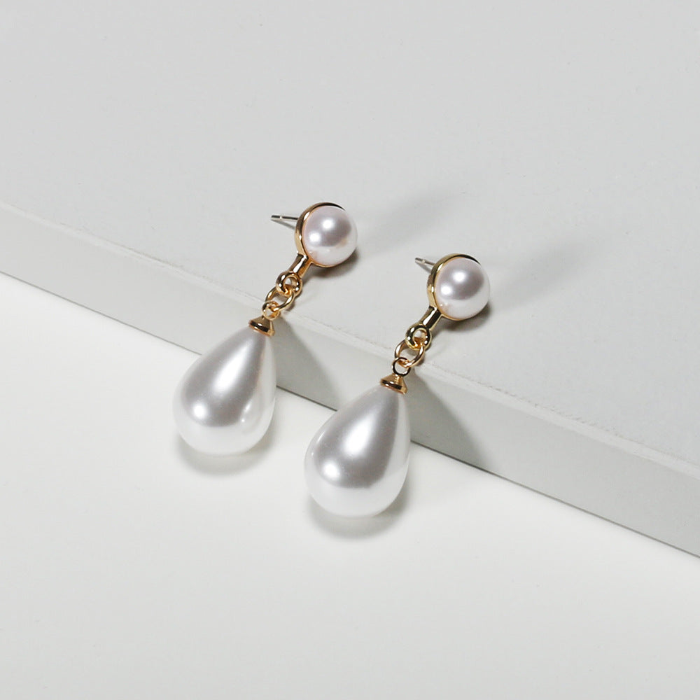 Fashion Water Drops Pearl Sweet Lady Style Earrings