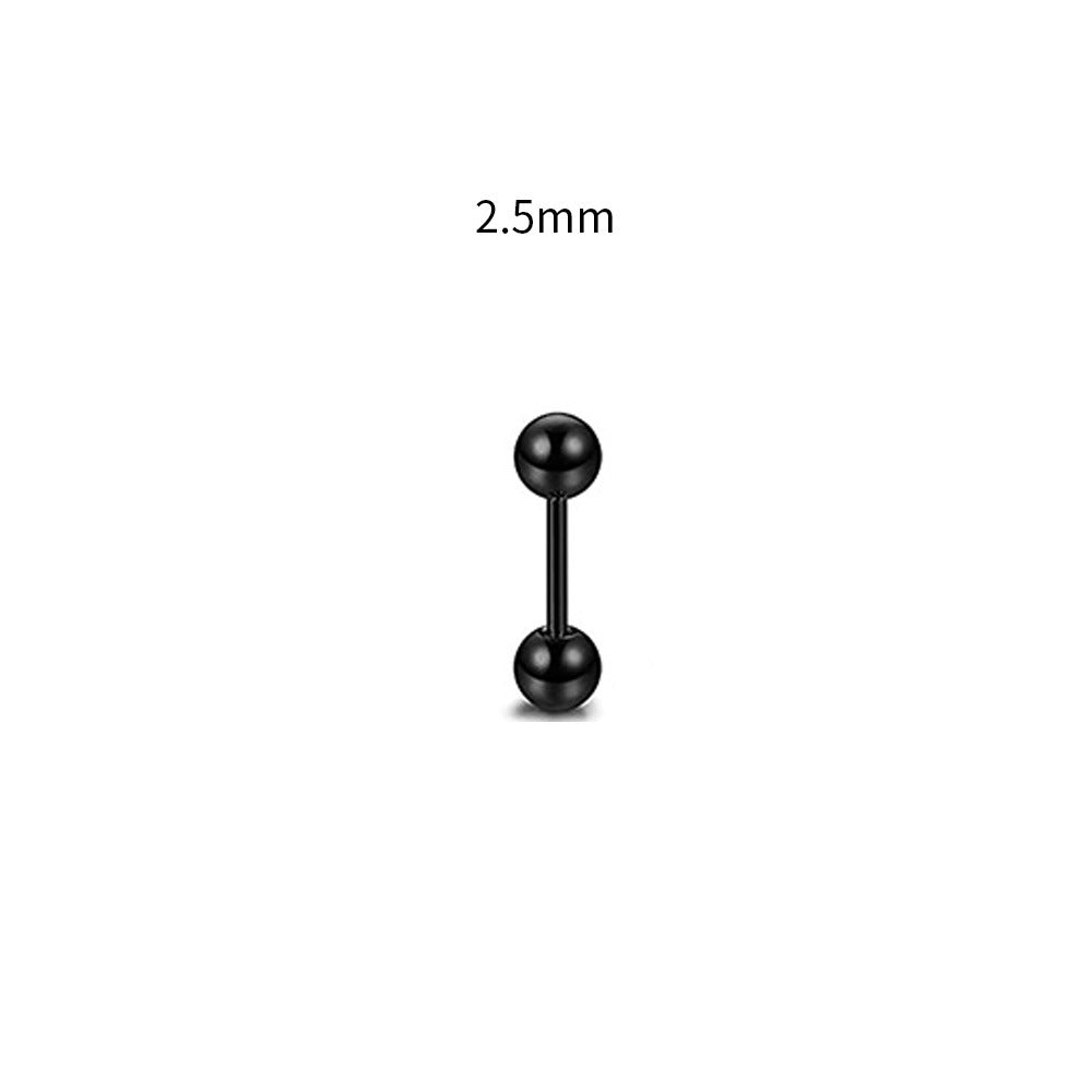 Steel Rod Dumbbell Ball Ear Bone Stud Earrings