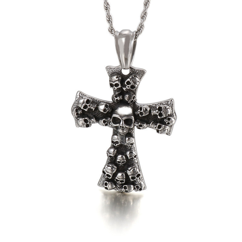 Men's Street Hipster Fashion Cross Personality Punk Necklaces