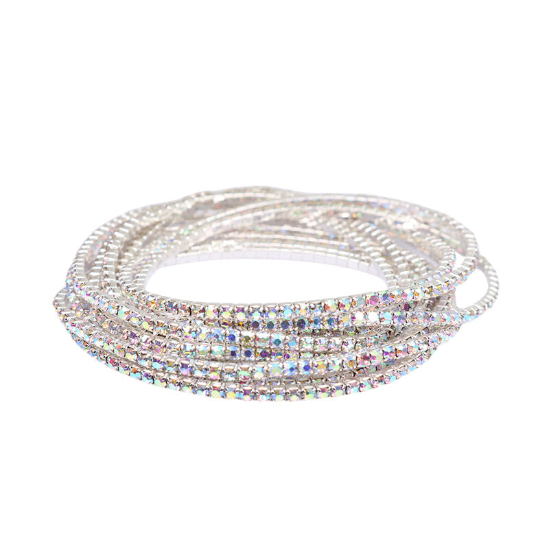 Diamond Claw Chain Colorful Crystals Simple Bracelets