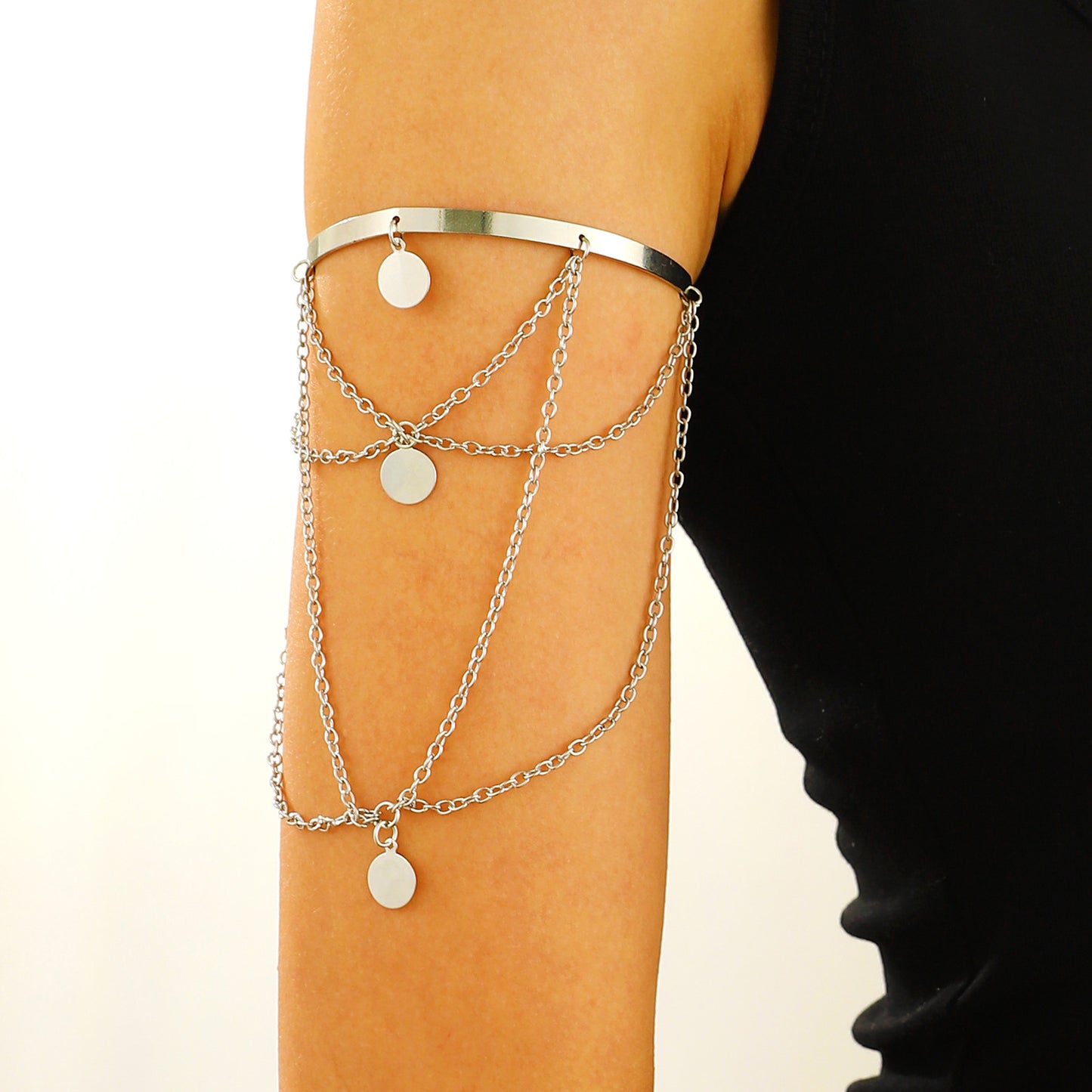 Niche Adjustable Arm Chain Metal Lanyard Tassel Armband Vacation Style Bracelets