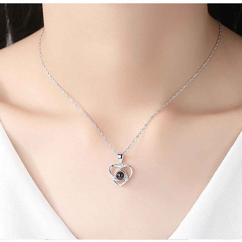 Confession Memory Female Sier Plated Clavicle Pendants