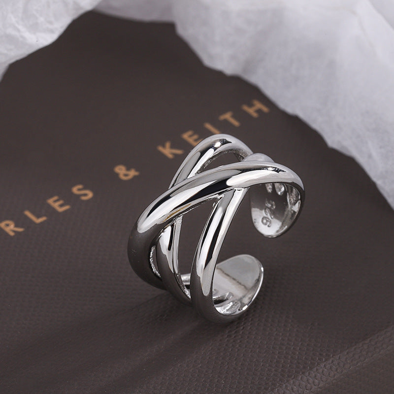 Line Woven Cord For Braiding Simple Fashion Geometric Design Sense Rings