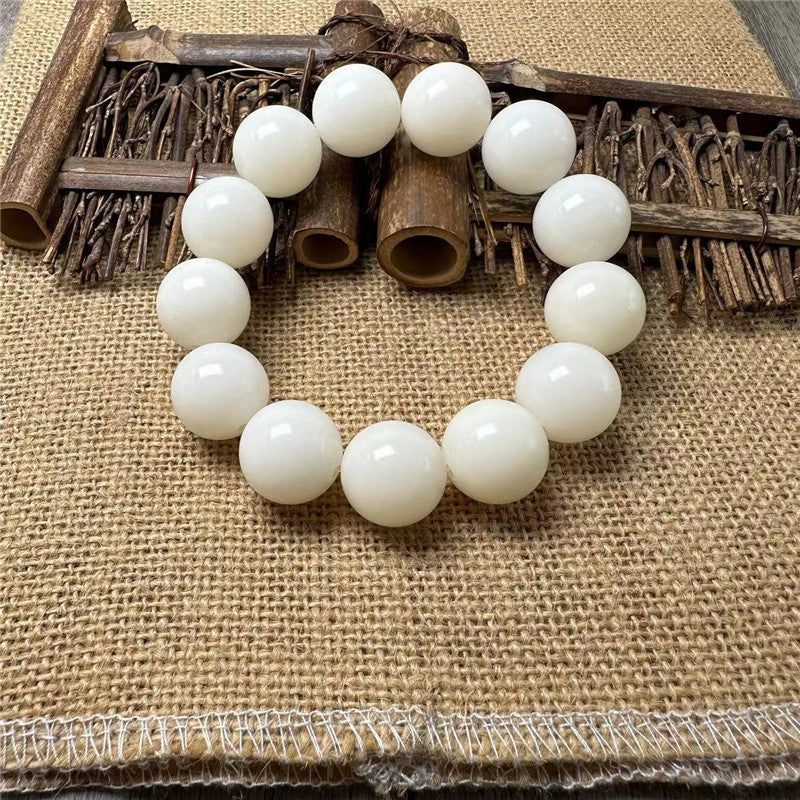 Women's & Men's Jade Bodhi Root Round Beads Large Size Bracelets