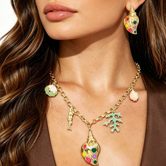 Conch Small Fish Personality Trend Ocean Earrings