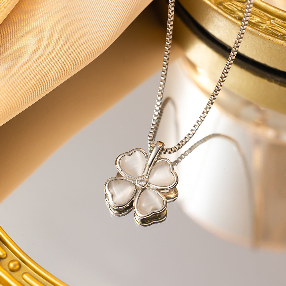 Women's Lucky Four-leaf Clover Titanium Steel Gold-plated Necklaces