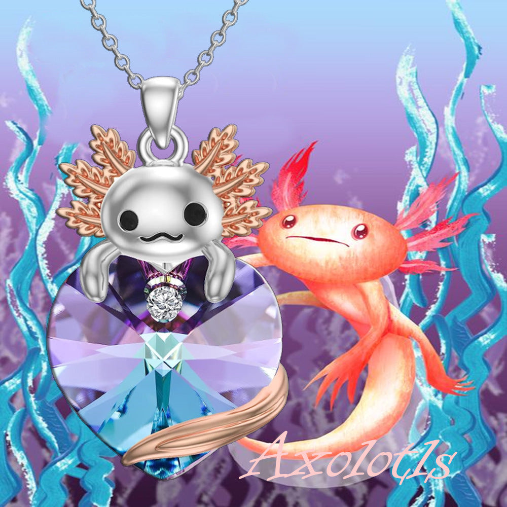 Women's Crystal North American Salamander Fashion Animal Necklace