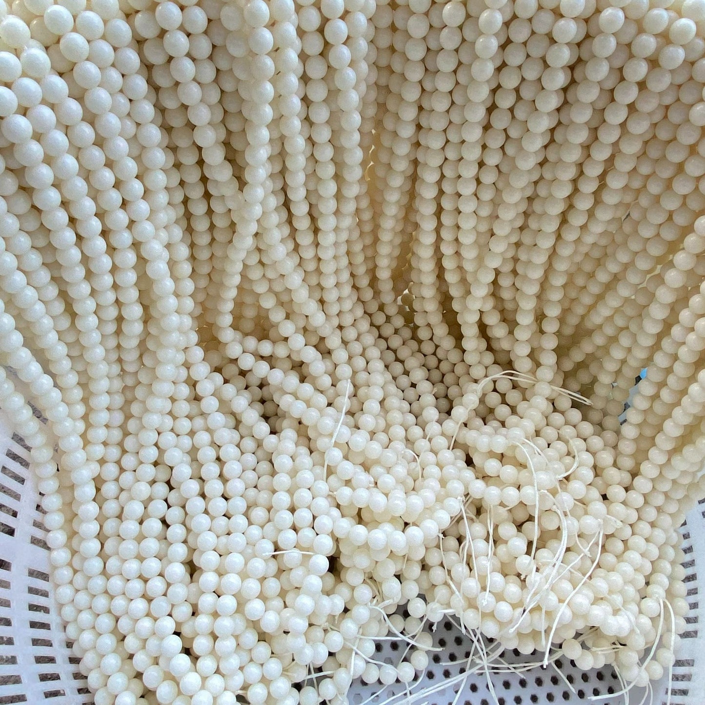 Women's & Men's White Jade Bodhi Corypha Old Barrel Beads Seed Buddha Crafts Bracelet