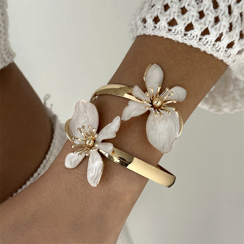 Flower Elegant High Sense Vacation Style Double Bracelet