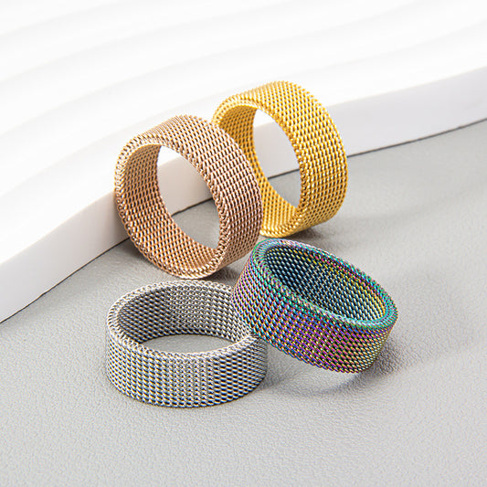 Ornament Standard Code Titanium Steel Woven Rings