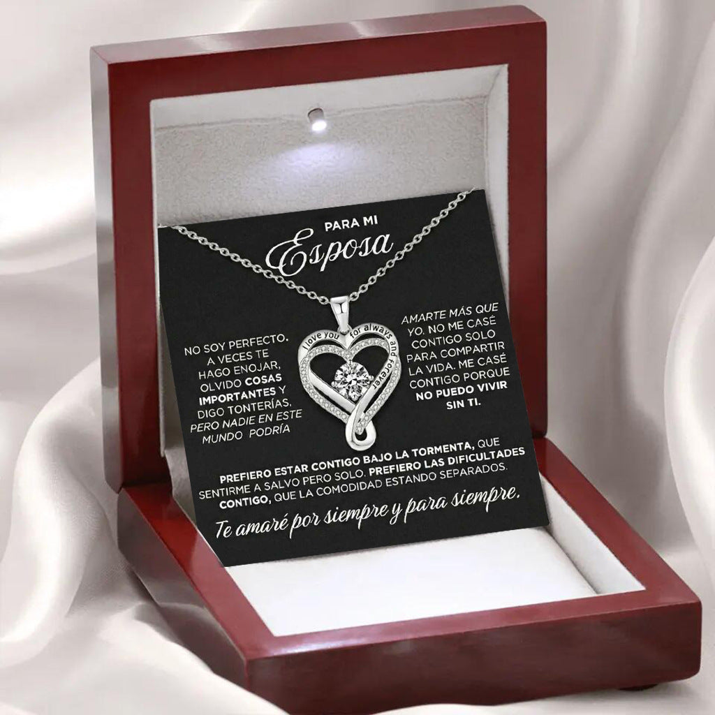 Heart Of Eternity Double Layers Loving Female Micro Inlaid Zircon Necklace