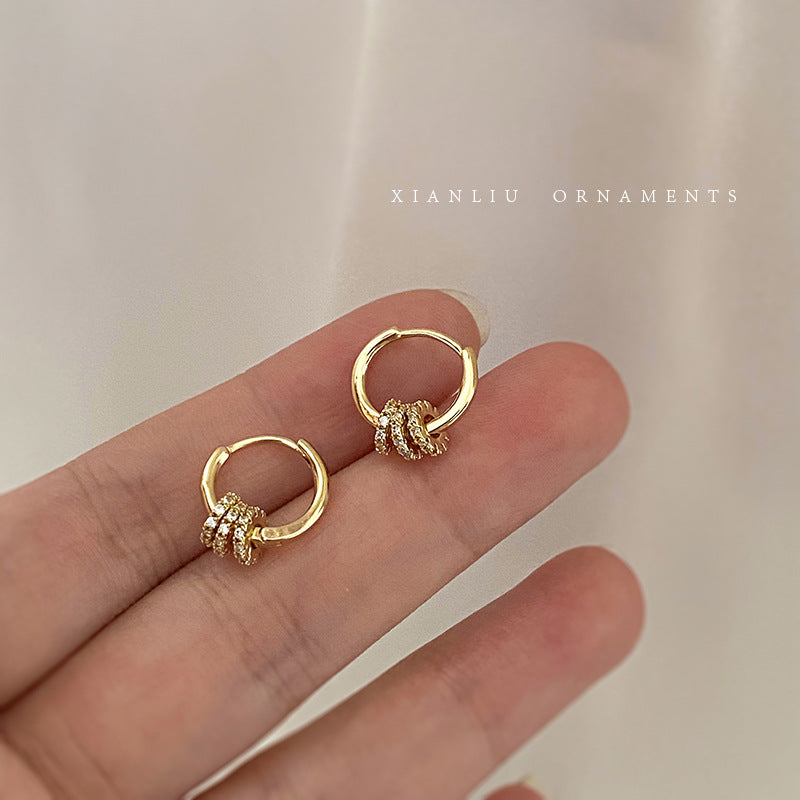Women's High-grade Trendy Zircon Circle Ear Clip Earrings
