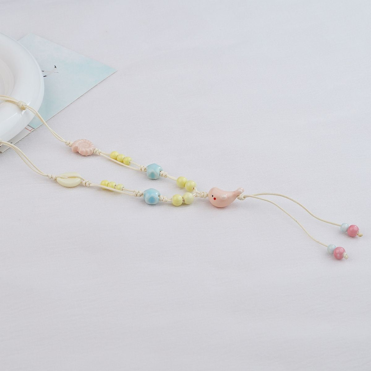 Style Personalized Trendy Ceramic Geometric Colorful Fish Long High-grade Necklace
