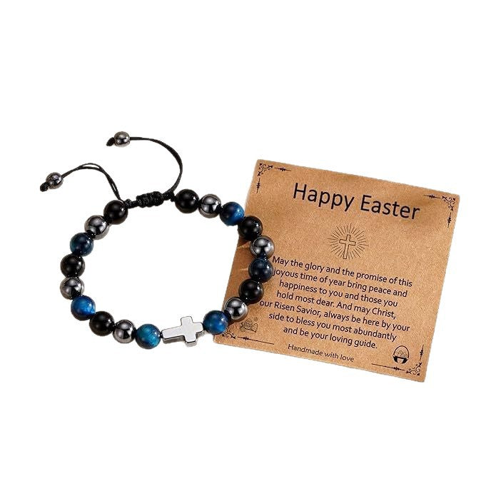 Popular Black Frosted Easter Woven Cross Bracelets