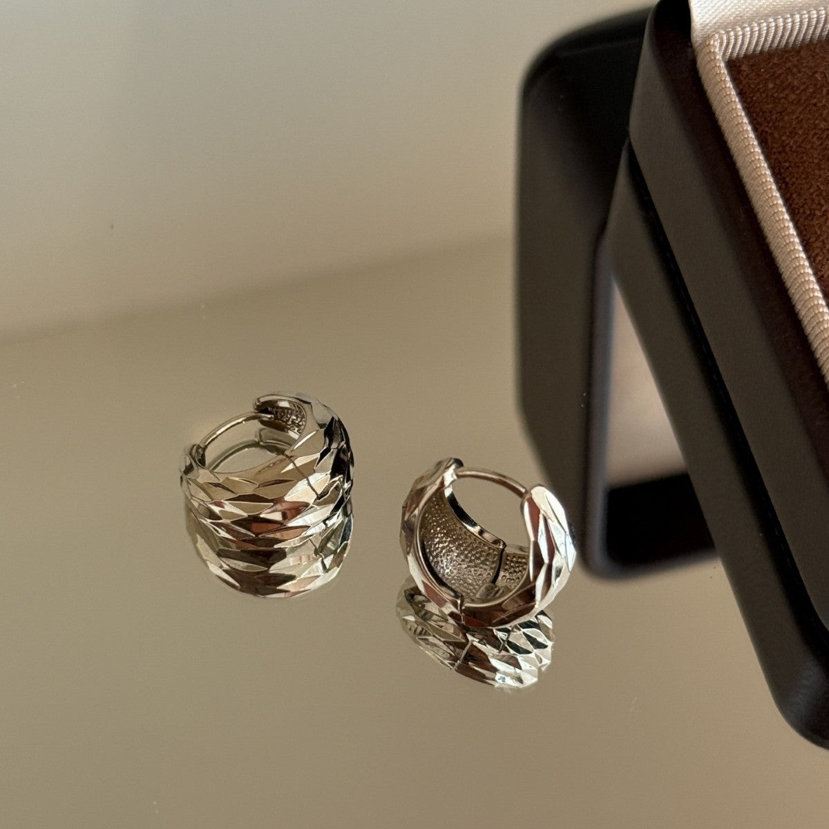 Prism Clip Copy Coffee Gold Water Drop Niche Senior Sense Ear Buckle