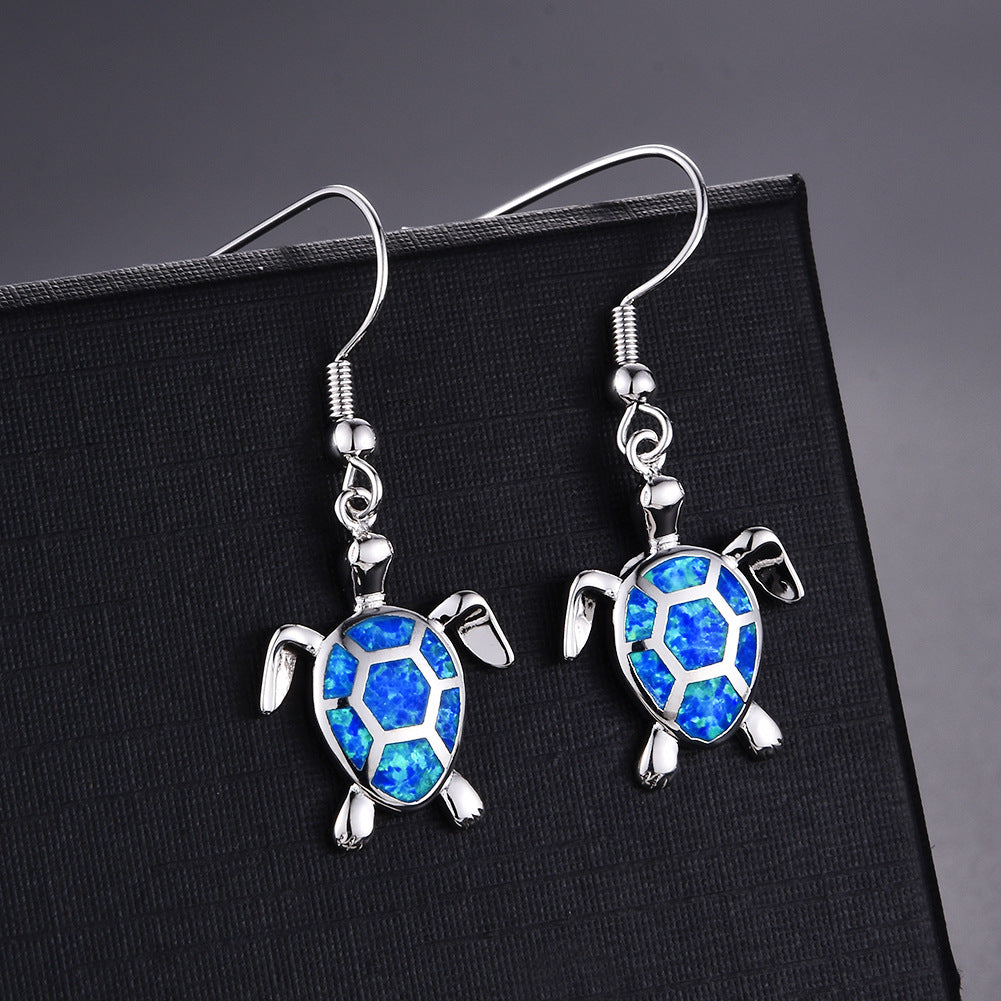 Innovative Women's Marine Turtle Cute Compact Earrings