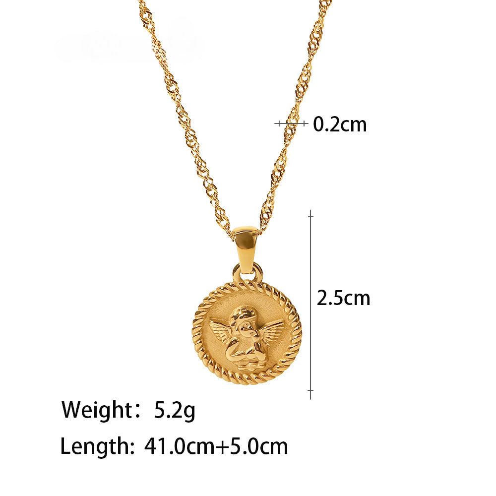 French Retro Stainless Steel Twist Chain High Sense Simple Daily Pendants