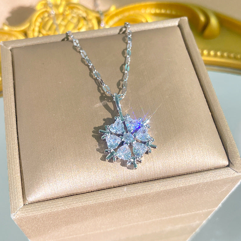 Women's Diamond Imitation Chalcedony Series Titanium Steel Exquisite High-grade Tassel Gourd Necklace