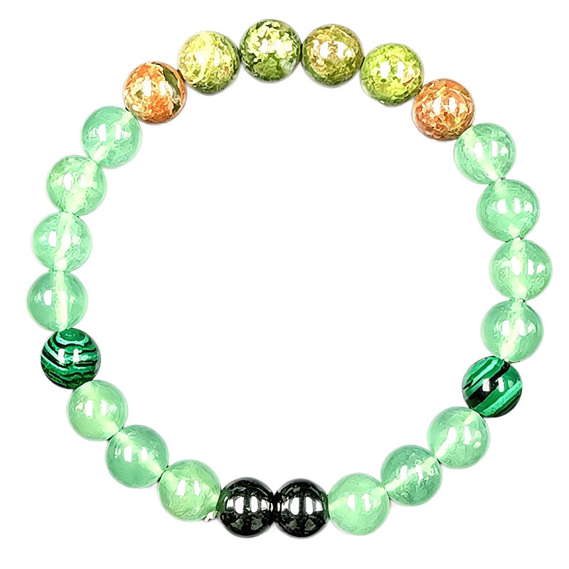 Women's & Men's Decorative Pattern Green Agate Crystal Fortune Aventurine Bracelets