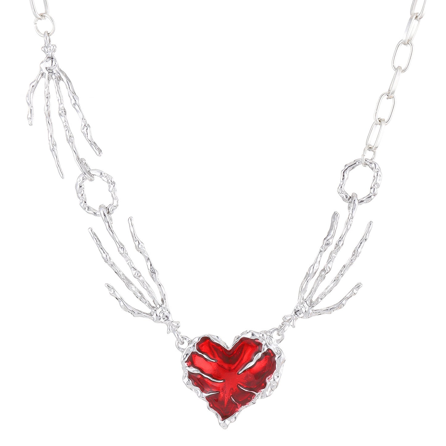 Irregular Heart Hollow Alloy Geometric Wax Necklaces