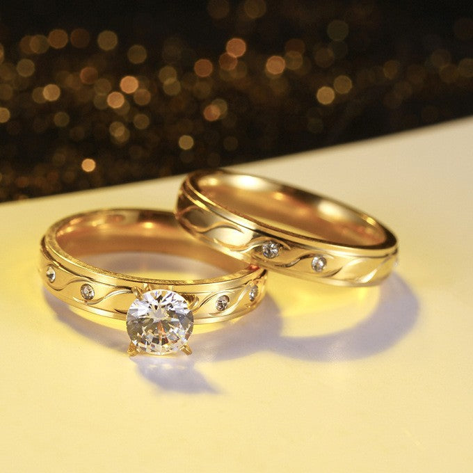 Titanium Steel Zircon Female Hand Stainless Ring