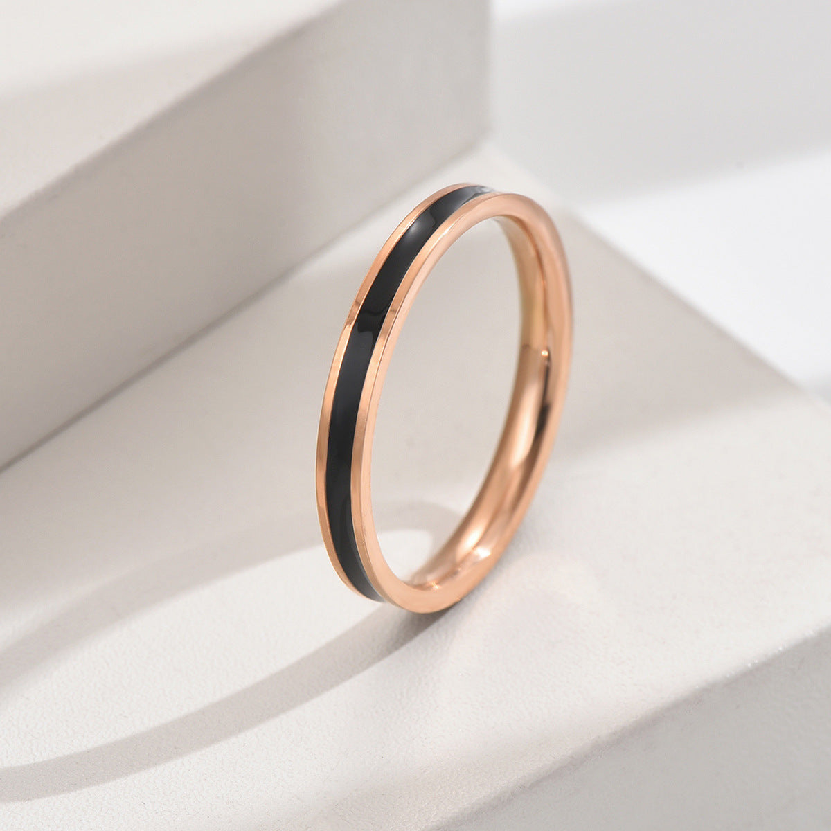 Women's Titanium Steel Simple Dripping Surface Light Exquisite Ring