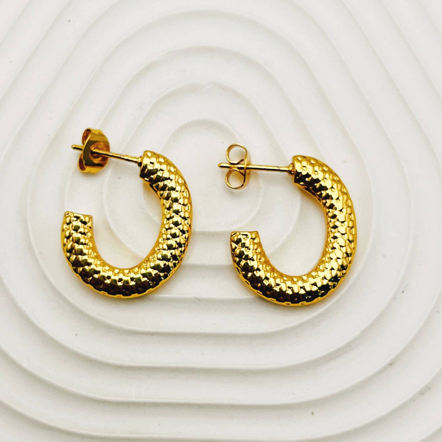 Women's Exaggerated Stainless Steel Round For Ear Clip Geometric Earrings
