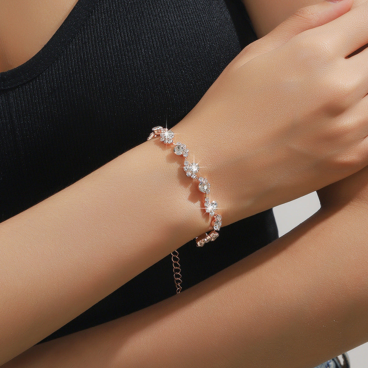 Claw Chain Geometric Full Diamond Rhinestone Simple Bracelets