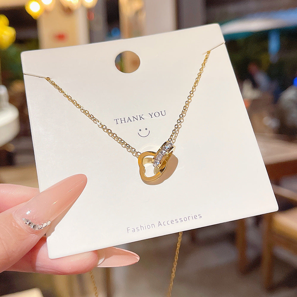 Female Summer Temperament Wild Titanium Steel Clavicle Necklaces