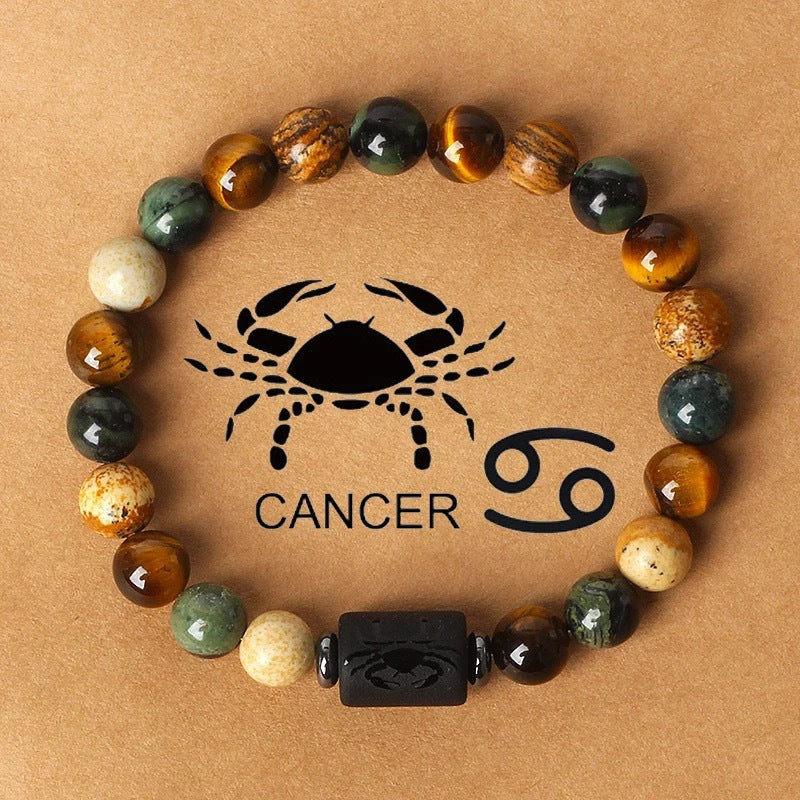 Planets Twee Constellations Natural Stone Blue Black Bracelet