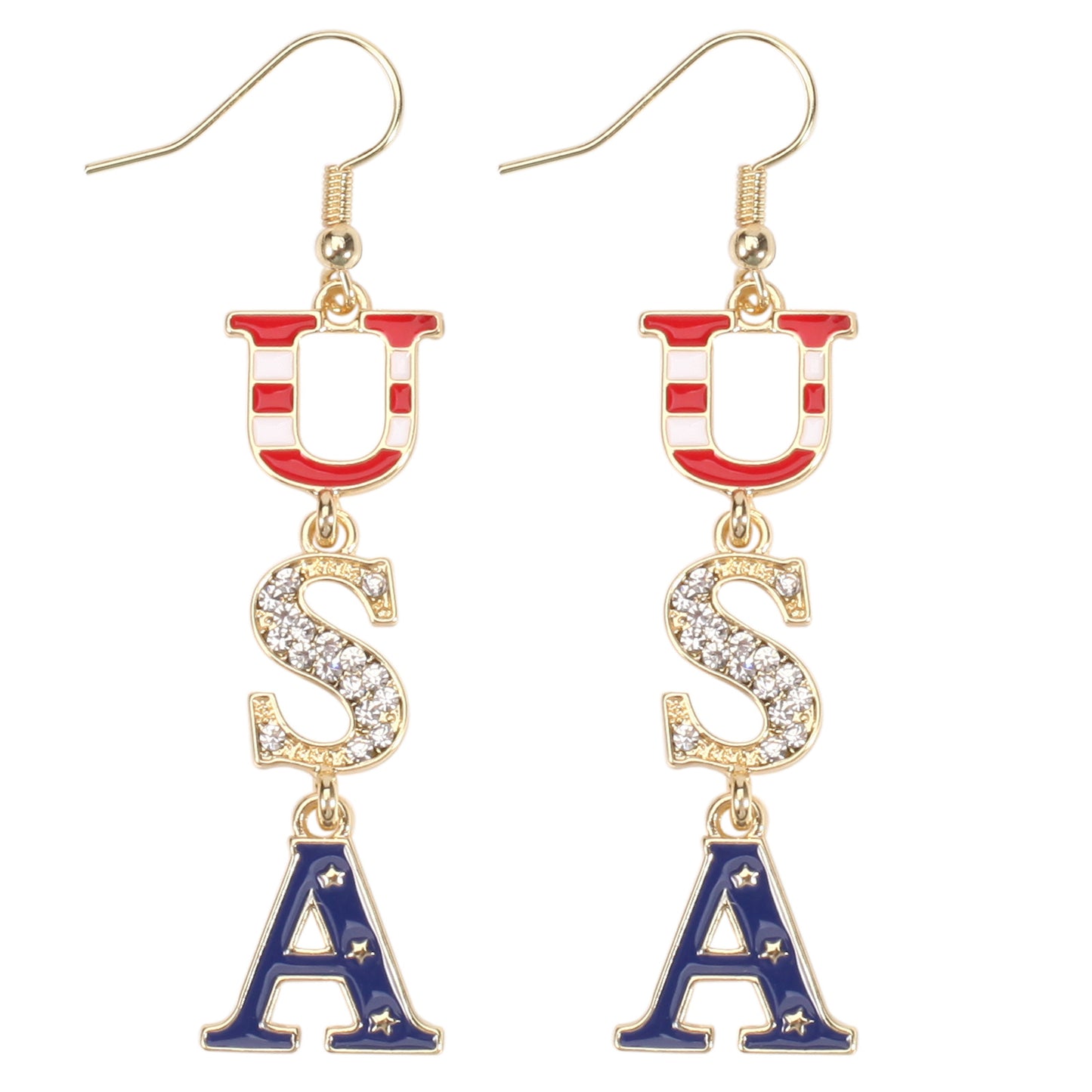 July Flag Independence Day War Veterans Earrings