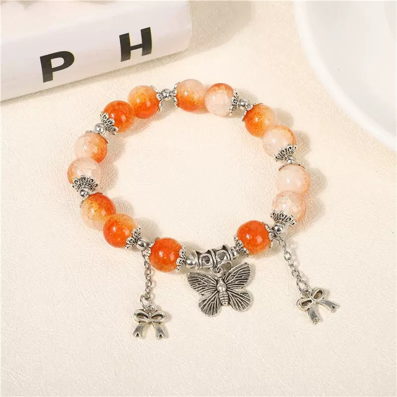 Mori Style Star Sea Antique Sier Butterfly Beaded Bracelets
