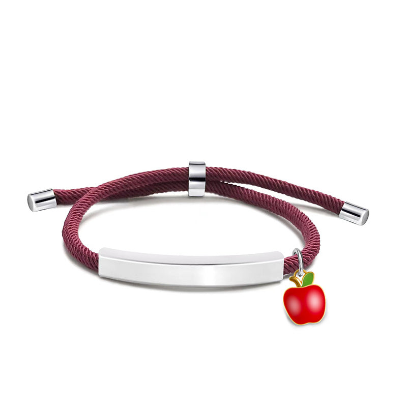 Material Red Apple Accessories Gift Lettering Bracelets