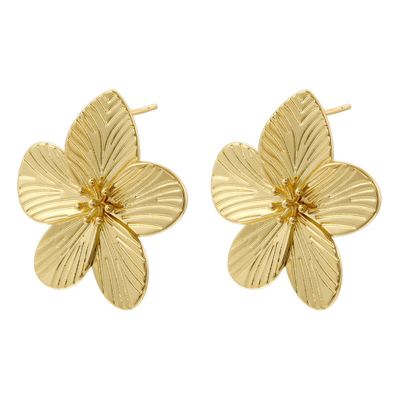 Petal Flower Retro Spiral Shaped Ear Earrings