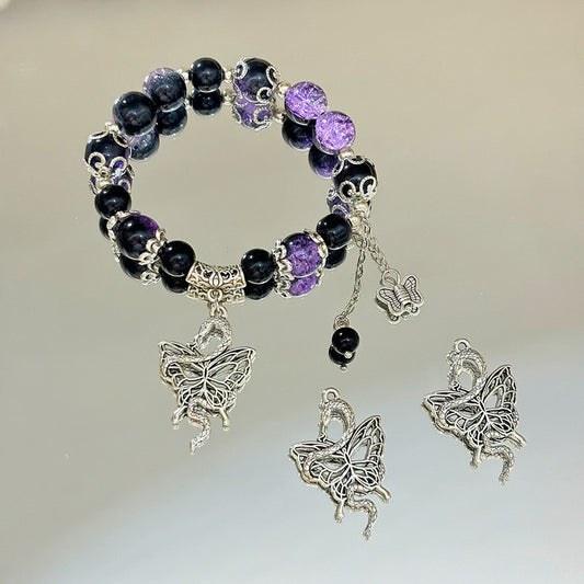 Broken Beads Grape Purple Light Luxury Fresh Air For Girlfriends Bracelet