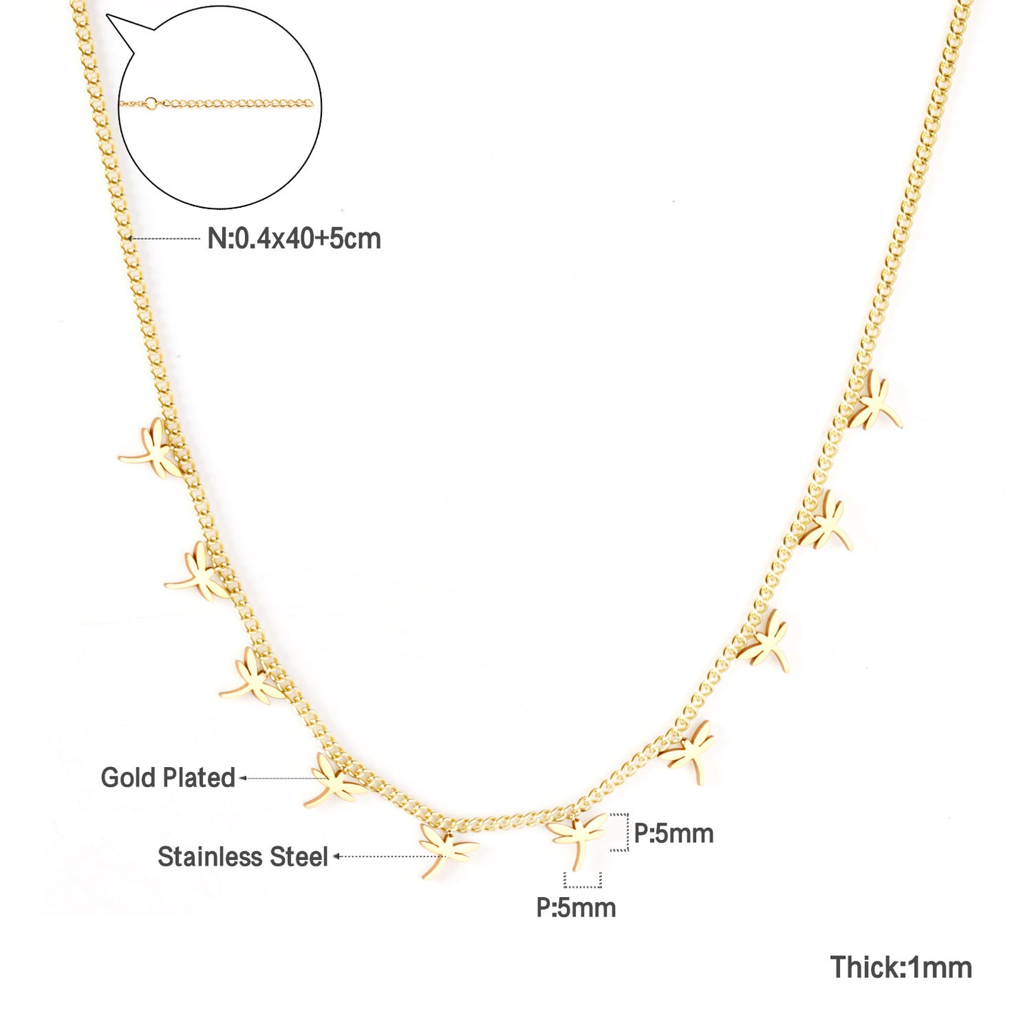 Niche High-grade Simple Temperamental Geometric Electroplated Stainless Necklaces