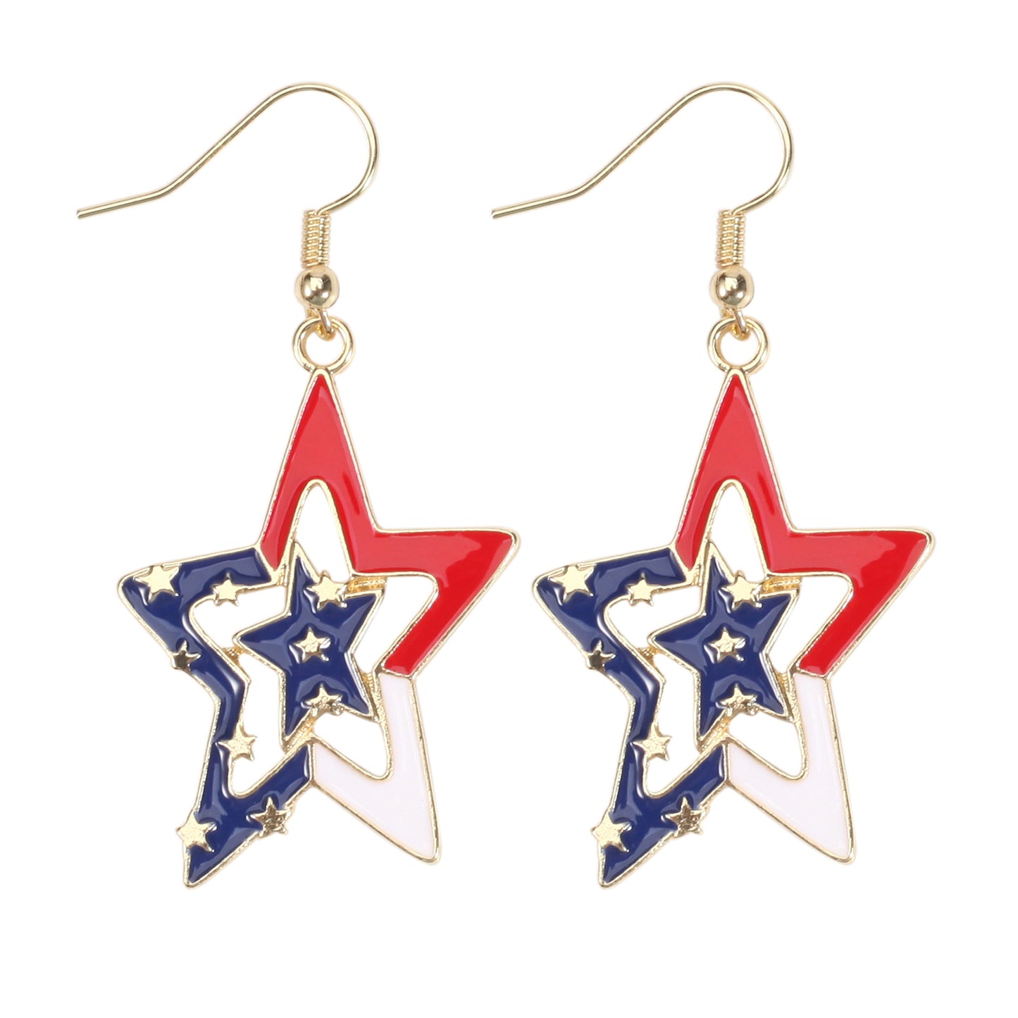 July Flag Independence Day War Veterans Earrings