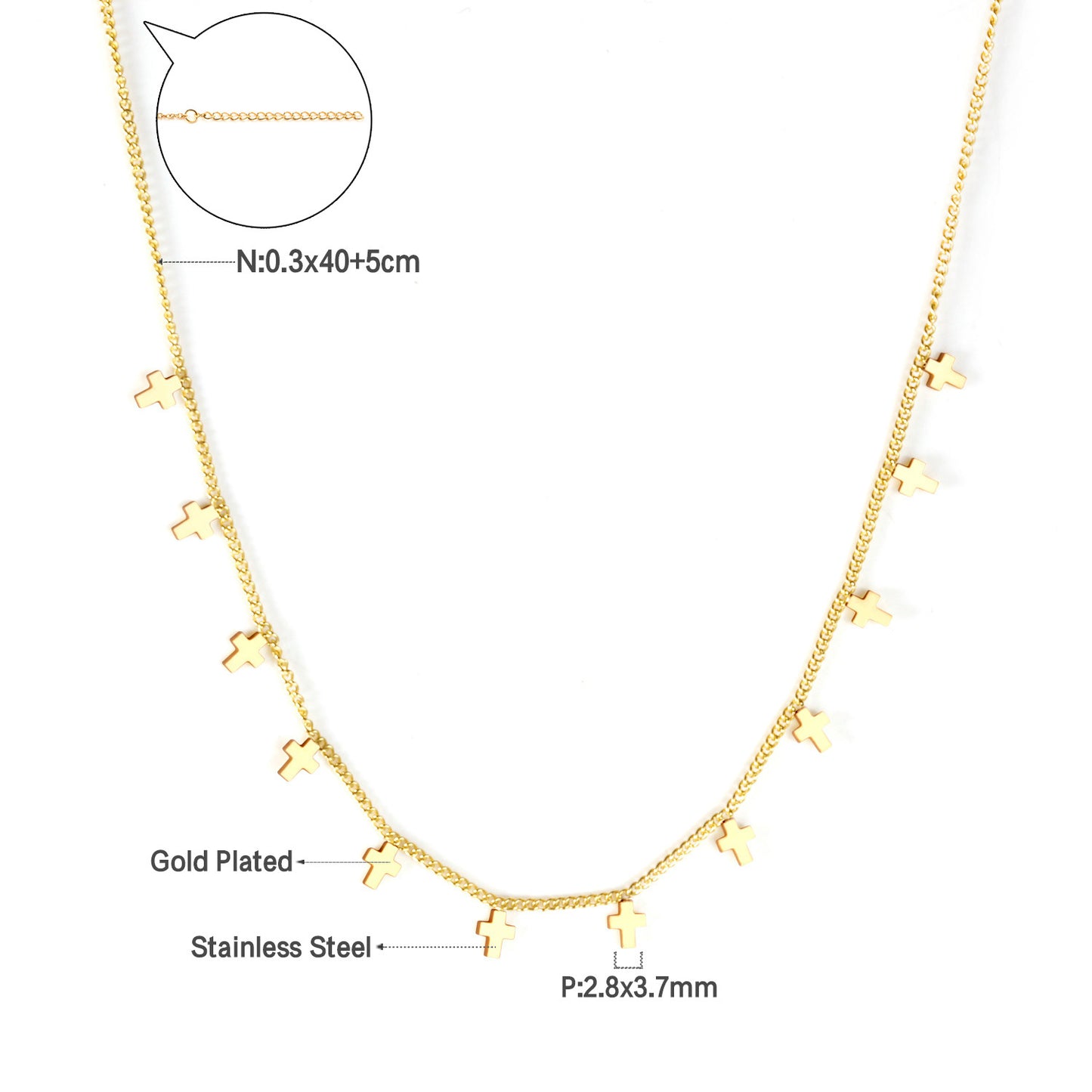 Niche High-grade Simple Temperamental Geometric Electroplated Stainless Necklaces